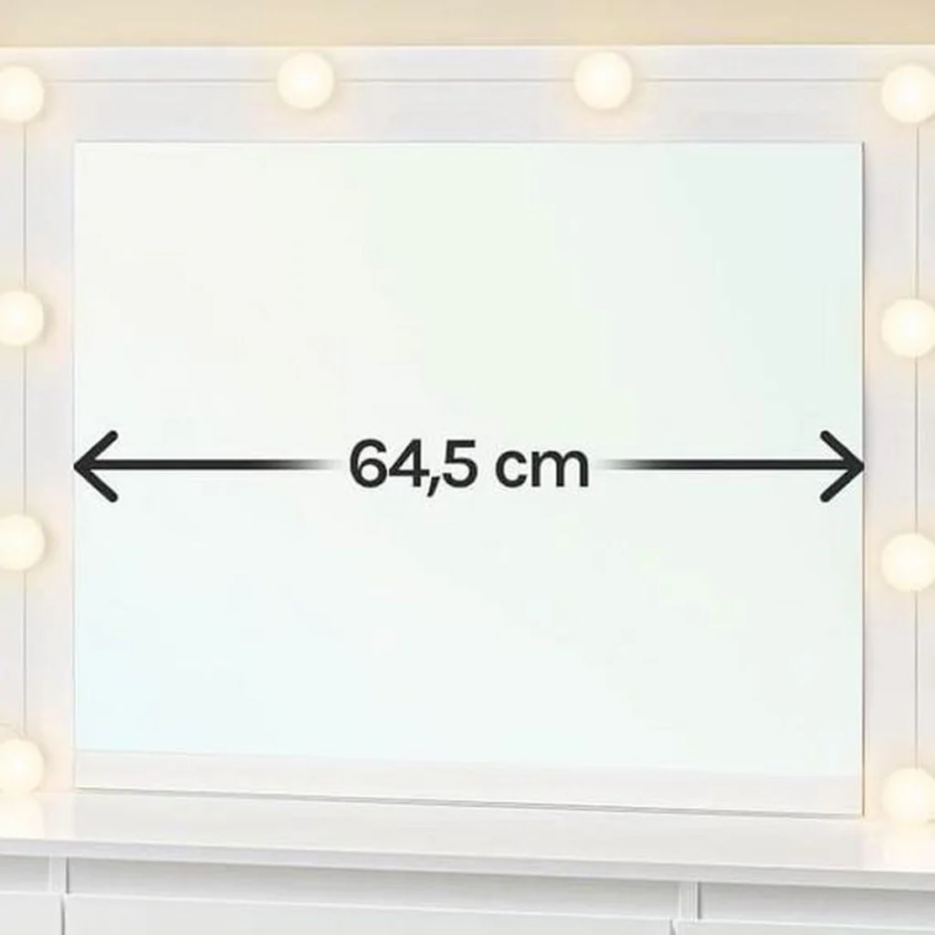 The 64.5 cm-wide mirror in its bulb frame