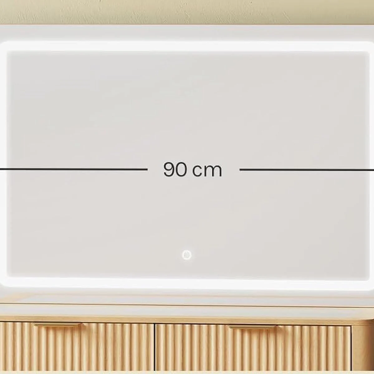 The 90 cm wide LED mirror