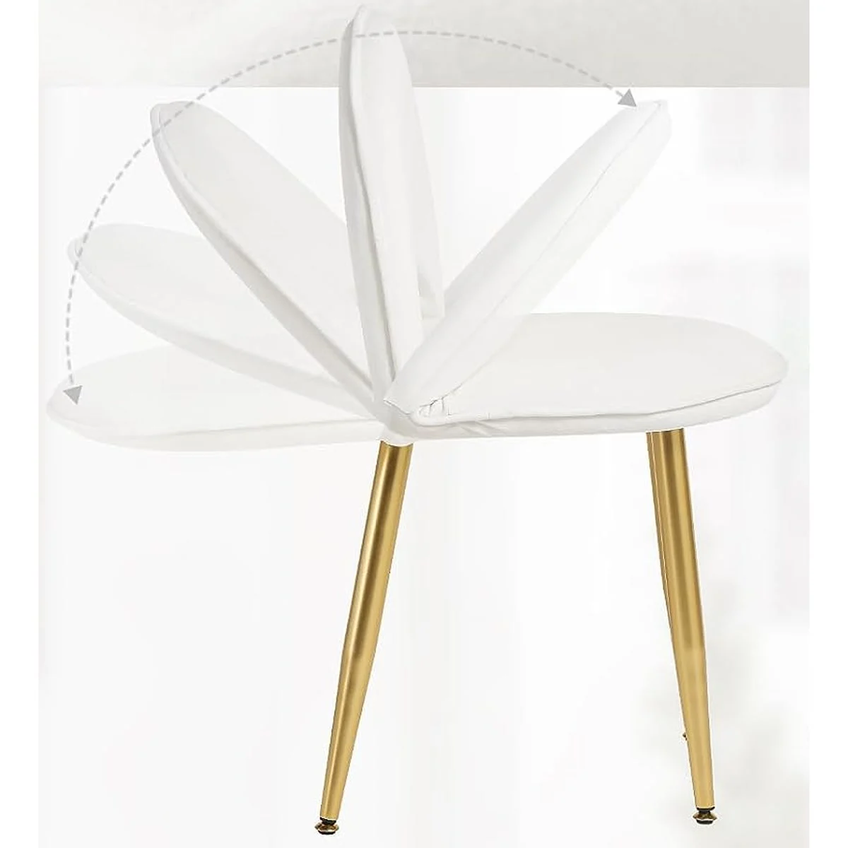 The velvet chair and its reclined backrest