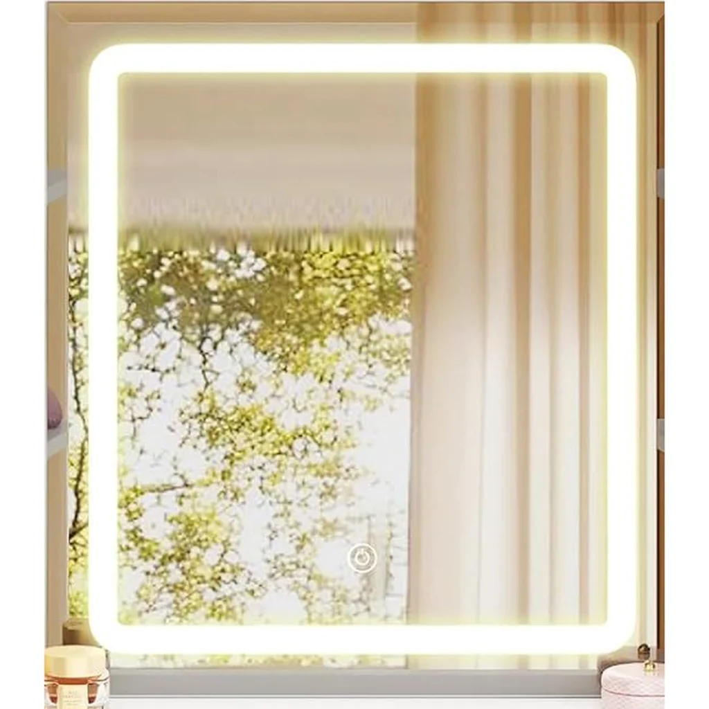 The 45 × 50 cm LED mirror switched on